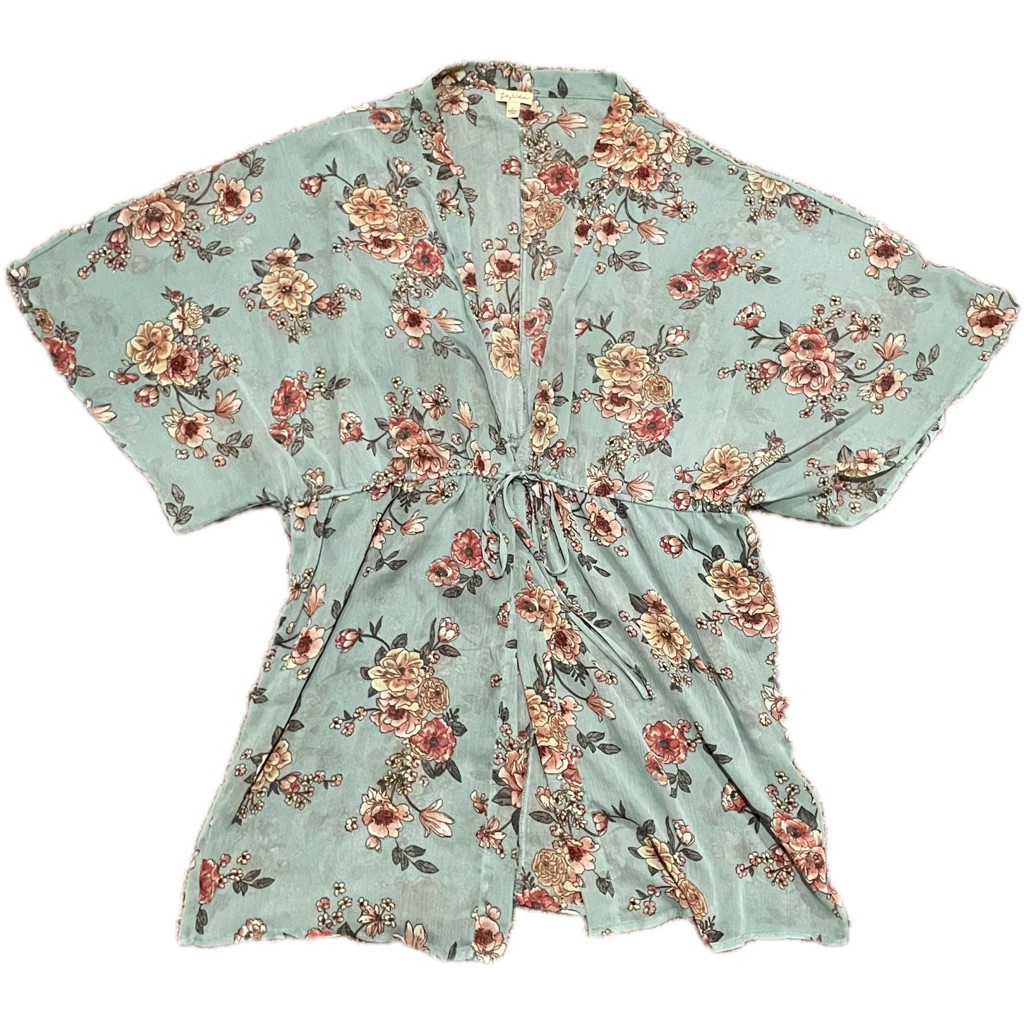 Lily White Floral Kimono Cardigan Size Large